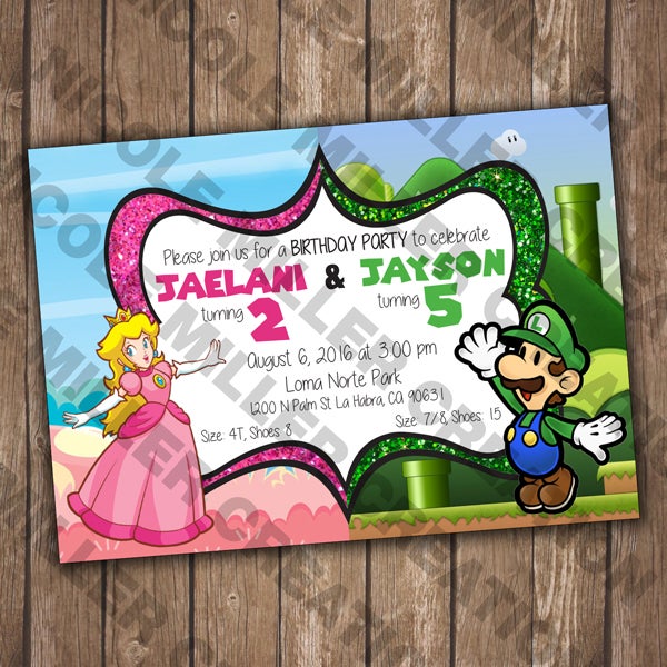Super Mario (Princess Peach Luigi) Invite